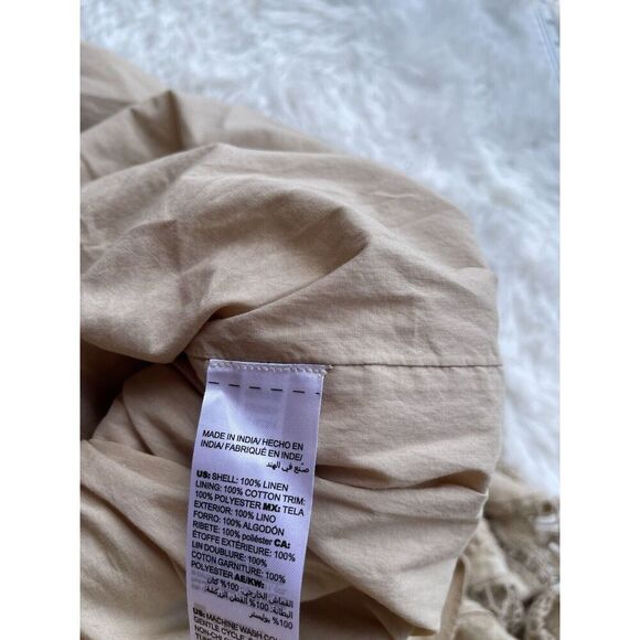 Chico’s 100% Linen Size 3 16/18 Crochet Maxi Skirt Embroidered Hem Boho Full - Picture 9 of 10